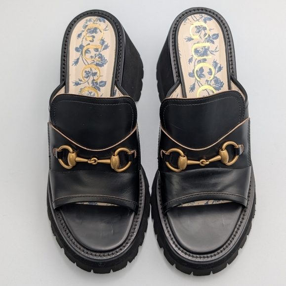 Gucci Cordovan Lux Horsebit Chunky Slide Shoes 39 / US 9 - Picture 3 of 12